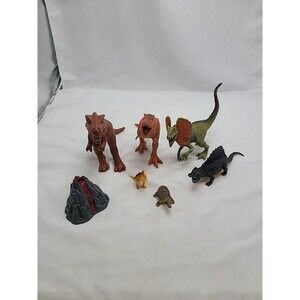 Lot of 6 Vintage Dinosaur Action Figures  Pre-owned Toy Set
